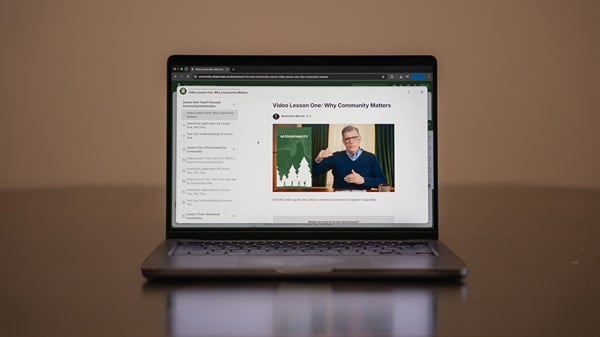 HFC teaching on community laptop mockup